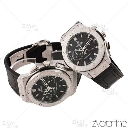 ست ساعت هابلوت کلاسیک فیوژن سه موتوره مشکی نقره ای 101864