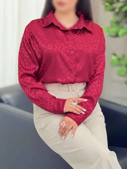 شومیز ساتن طرح پلنگی