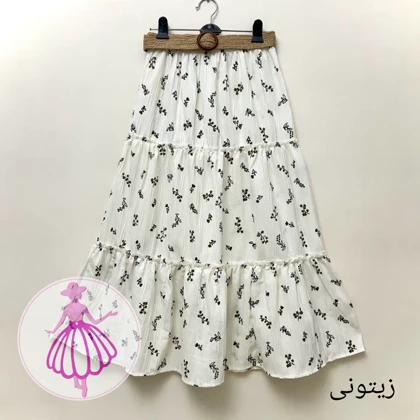 دامن شکوفه ای طبقه‌ای پینترستی بلند