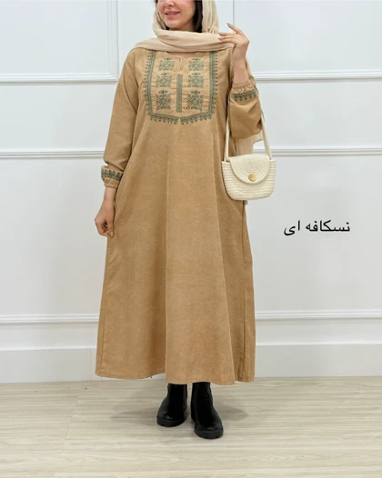 پیراهن مخمل کبریتی کتیبه