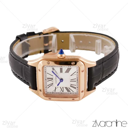 ساعت کارتیه زنانه مدل سانتوس دومونت رزگلد مشکی 103664