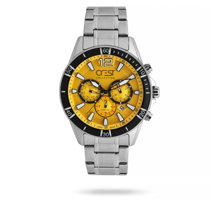 ساعت مچی مردانه کرست بند استیل دودی کد Crest 6304/5