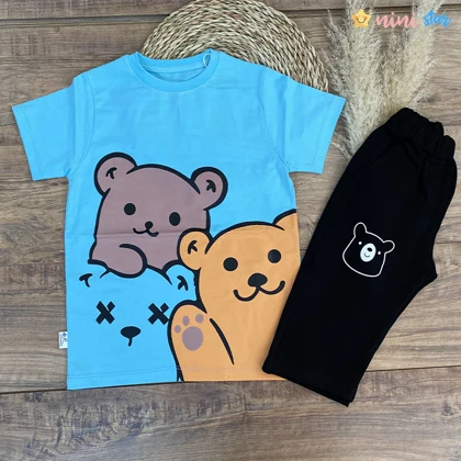 تیشرت شلوارک پسرانه خرسی (5 تا 10 سال)