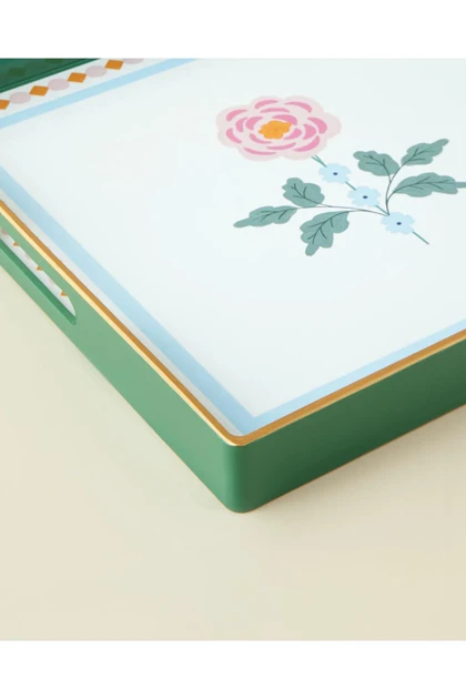 سینی English Home مدل Rustic Florals پلی‌اورتان - سبز