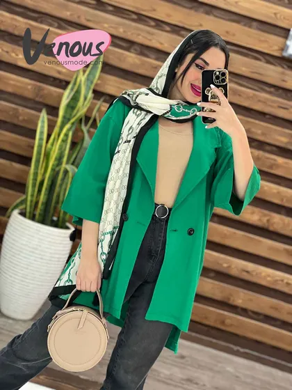 مانتو لینن کتی دو دکمه