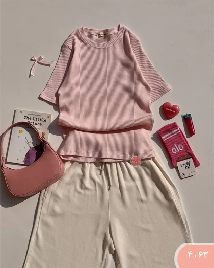 تیشرت کرکره ای یقه گرد 4063