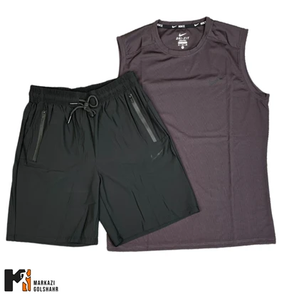 ست آستین حلقه‌ای شلوارک مردانه نایک کد 8152