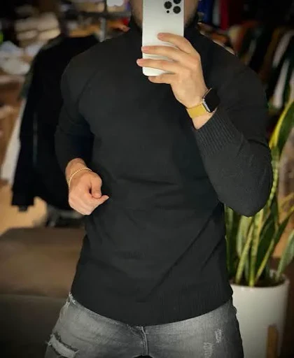 یقه اسکی بافت 100٪ پنبه