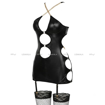 کاستوم چرم جورابدار رنگ مشکی کد LK13957
