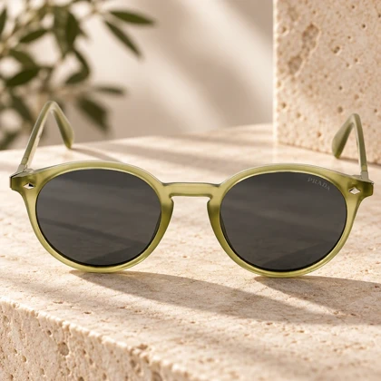 عینک آفتابی پرادا R2803-5 زیتونی پلاریزه Prada-10046-U