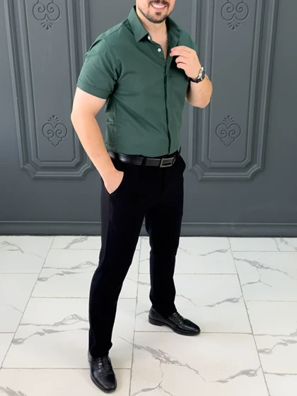 پیراهن ساده 031662 سبز