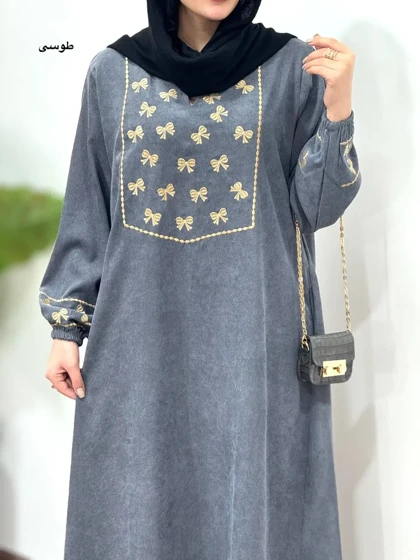 پیراهن مانتویی گلدوزی سارنیا