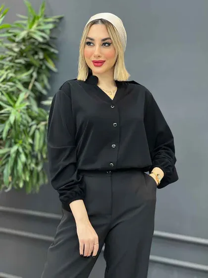 شومیز ساده جلو دکمه