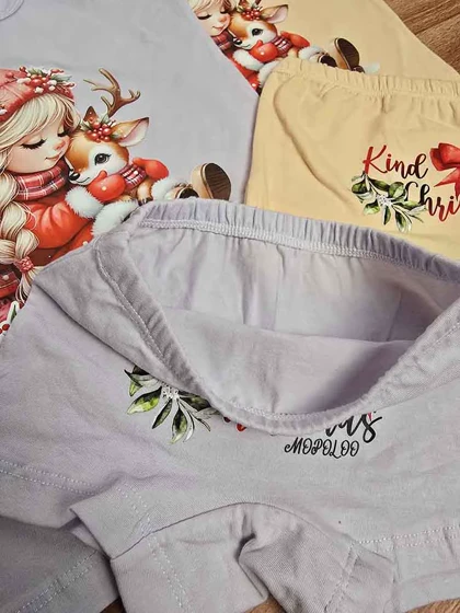 ست رکابی و شورت دخترانه کریسمس