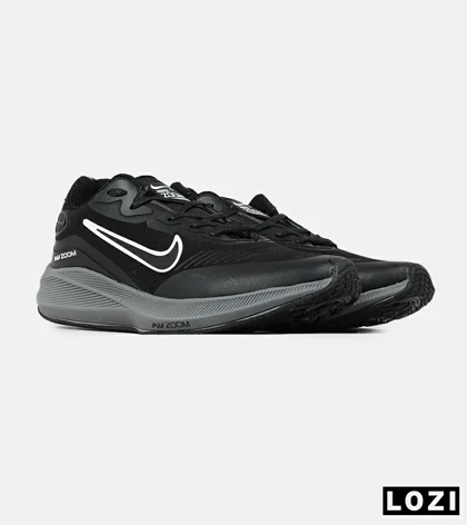 کفش کتانی مردانه و زنانه مشکی طوسی نایک NIKE air zoom مدل 7587