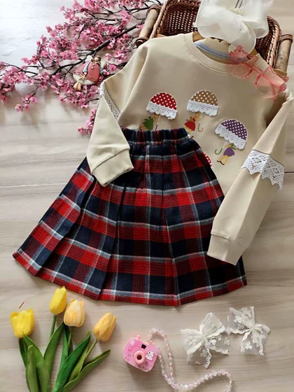 بلوز دامن دخترانه مدل چتر