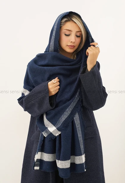 شال بافت موهری حاشیه‌دار کد1004703