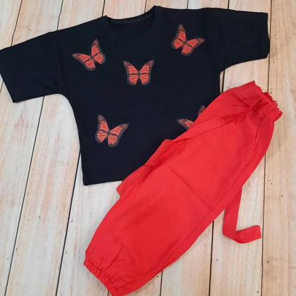 کراپ شلوارک طرح پروانه شیک و ارزان