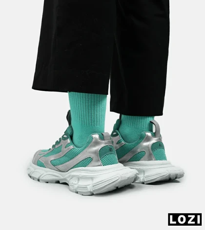 کفش کتانی مردانه و زنانه نقره ای سبز Balenciaga 3XL مدل 5135