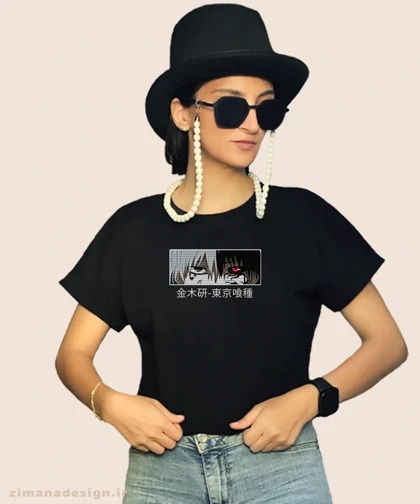 کراپ زنانه طرح توکیو غول شخصیت کانکی کد 955