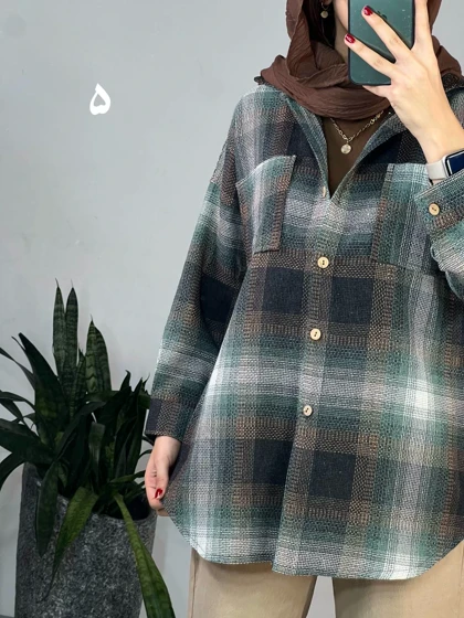 مانتو چهارخونه گلبرگ 2