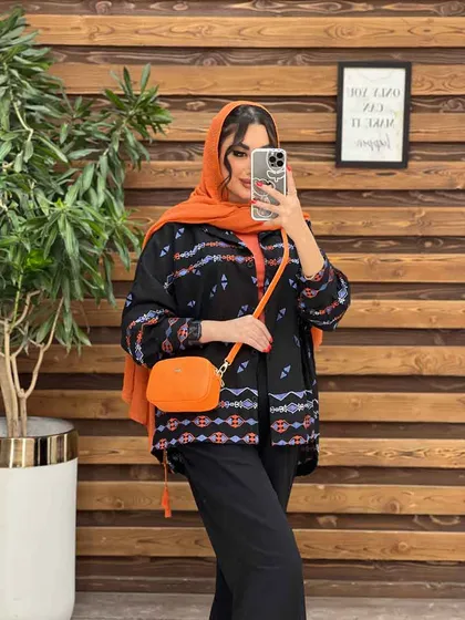 مانتو شومیزی گلدوزی مثلثی