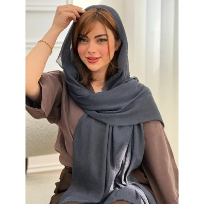 شال نخی پلیسه ساده دورریش