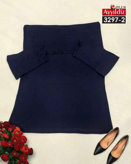 بلوز یقه اسپورت زنانه مجلسی سایز بزرگ کد 3297