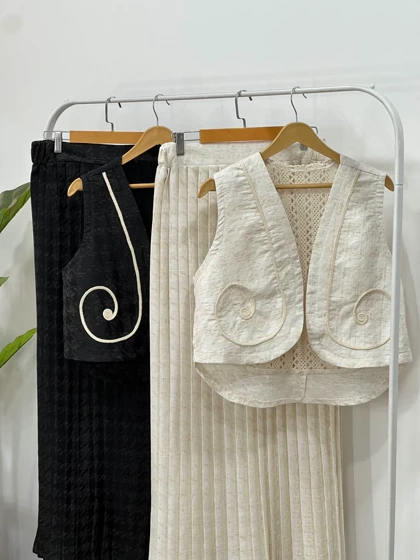 ست وست و دامن پلیسه ژاکارد