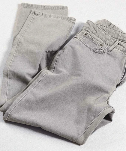 شلوار جین مام فیت مردانه طوسی 0804