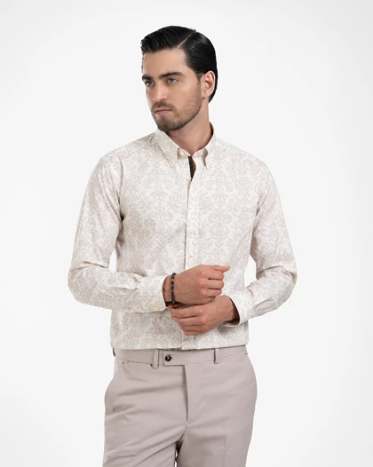 ام کی کالکشن پیراهن آستین بلند mk-22459-cream