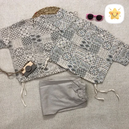 کراپ شلوار لینن دخترانه کد35283- 2 تا 10 سال