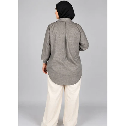 شومیز زنانه بژ طرح حرارتی