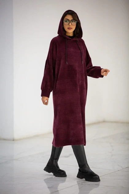 پالتو بیسکوییتی کلاهدار بلند