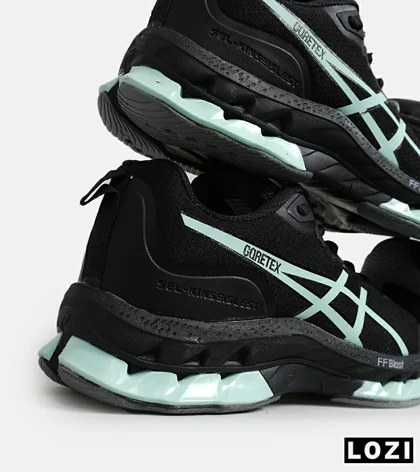 کفش کتانی مردانه مشکی سبز ASICS GORETEX