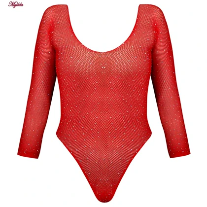 بادی فانتزی قرمز مدل نگین‌دار کد 4860-7228