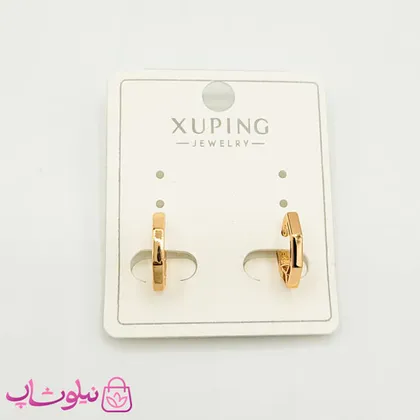 گوشواره حلقه‌ای ژوپینگ طرح شش ضلعی