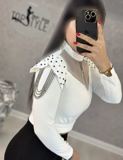 بلوز سرشانه زنجیر : 8704