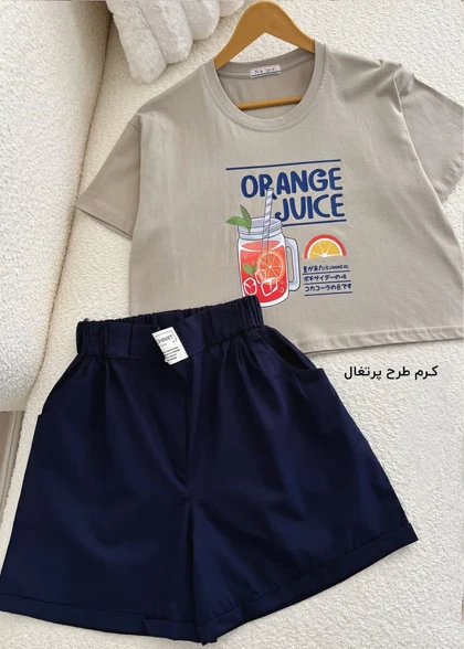 ست تیشرت کراپ و شلوارک زنانه مدل wcs002