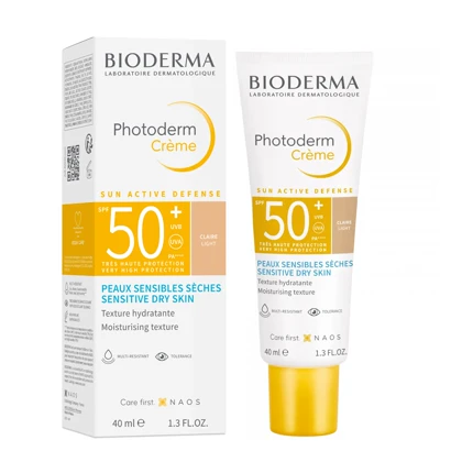 کرم ضد آفتاب رنگی بایودرما Bioderma مدل Photoderm رنگ Light SPF 50 حجم 40 میلی‌لیتر مناسب انواع پوست