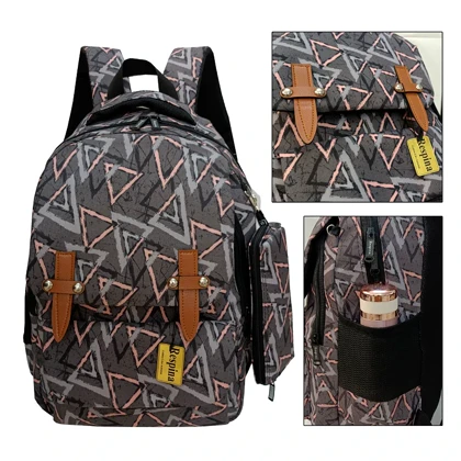 کیف مدرسه دخترانه مثلث طوسی Gray triangle باجامدادی