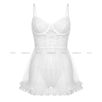 لباس خواب فانتزی عروسکی رنگ سفید کد LK13566