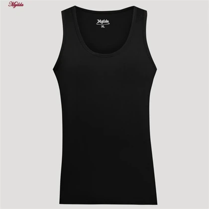 زیرپوش رکابی مردانه ماییلدا مدل پنبه‌ای مشکی کد 4712-3 بسته 3 عددی