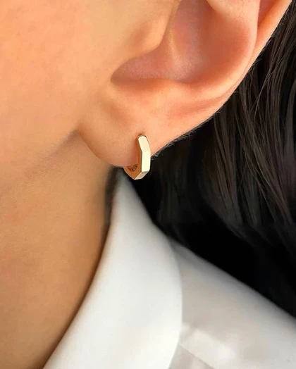 گوشواره حلقه‌ای هشت ضلعی ژوپینگ