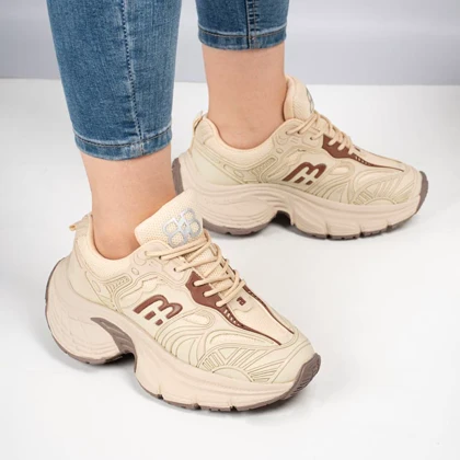 کفش و کتانی زنانه و دخترانه مدل بالنسیاگا BALENCIGA رنگ کرم