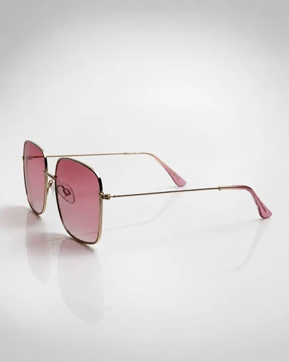 عینک آفتابی UV400 اروپایی اورسایز مربعی فریم فلزی طلایی با لنز گرادیان رنگی | عینک آفتابی UV400 اروپایی اورسایز مربعی فریم فلزی طلایی با لنز گرادیان رنگی F3-016 کد 19999