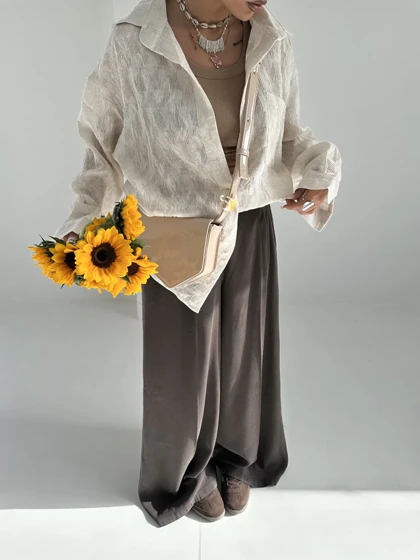 شومیز تک جیب کرکره ای