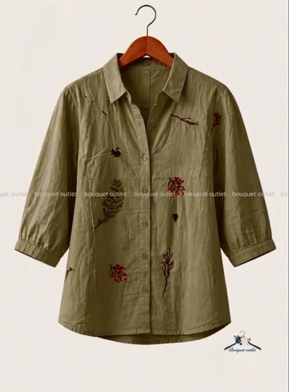 شومیز مشکی گلدوزی Bershka