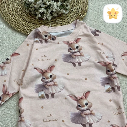 بلوز شلوار دخترانه چاپی خرگوش 2 تا 10 سال