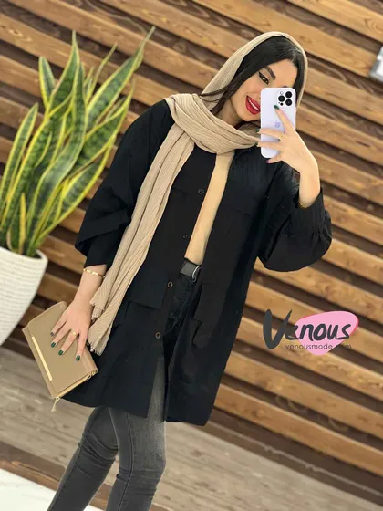 مانتو اطلسی جیب پاگون